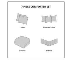 Kelan Navy Streak Patchwork Seersucker King 7-Piece Comforter Set -Home Sale Store 810590761 810590862 810590861 15