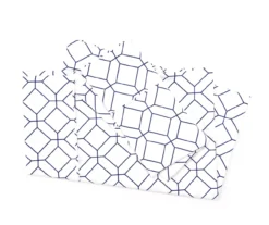 White & Blue Geometric King 4-Piece Sheet Set