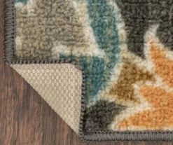 Mynah Gray & Mustard Floral Kitchen Rug, (30" X 18") -Home Sale Store 810591331 2