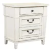 Kali Weathered White 3-Drawer Nightstand