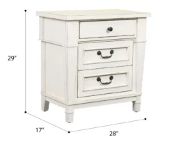 Kali Weathered White 3-Drawer Nightstand 5 Kali Weathered White 3-Drawer Nightstand -Home Sale Store 810591522 2