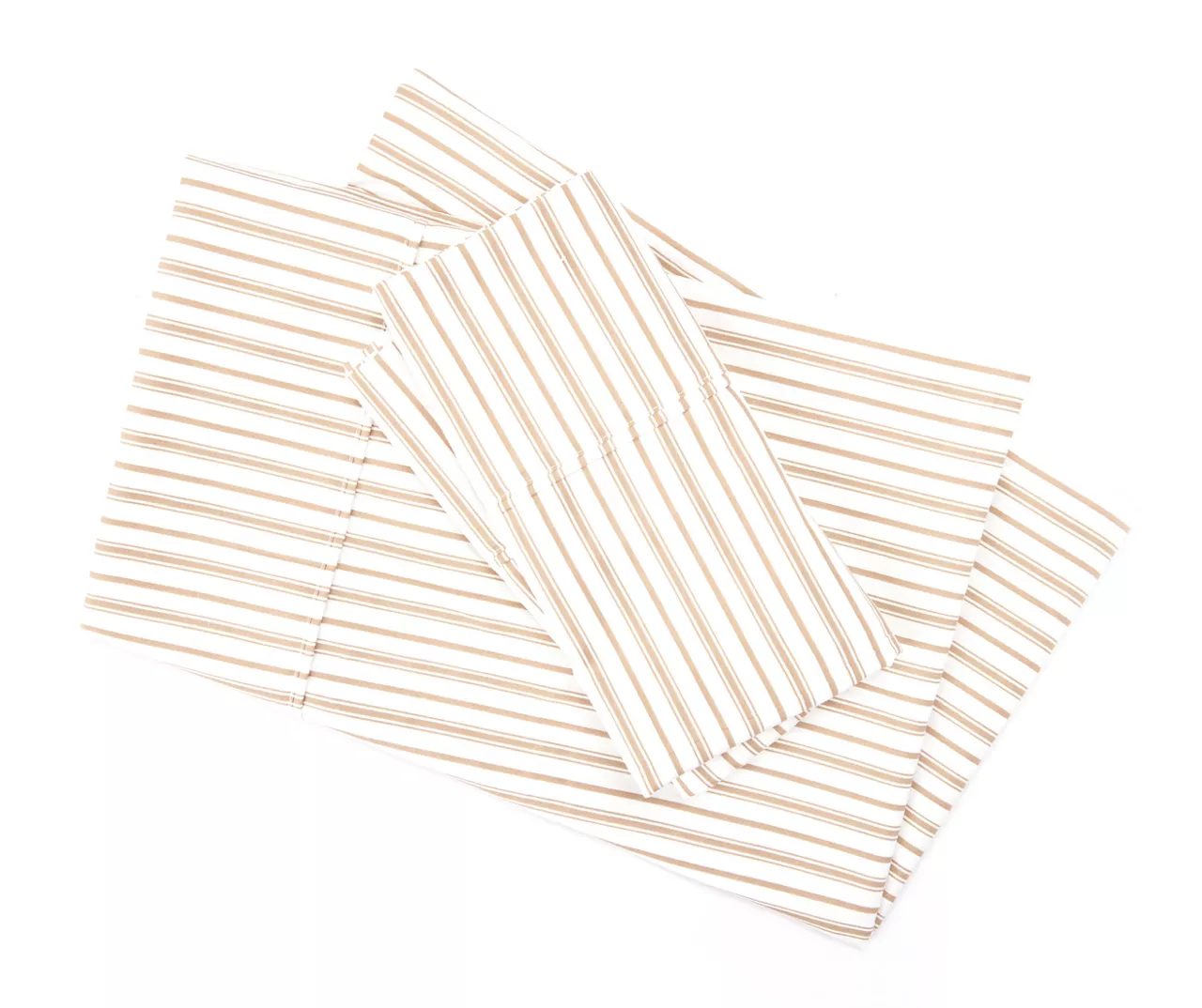 Tan & White Stripe Full 4-Piece Microfiber Sheet Set 1 Tan & White Stripe Full 4-Piece Microfiber Sheet Set