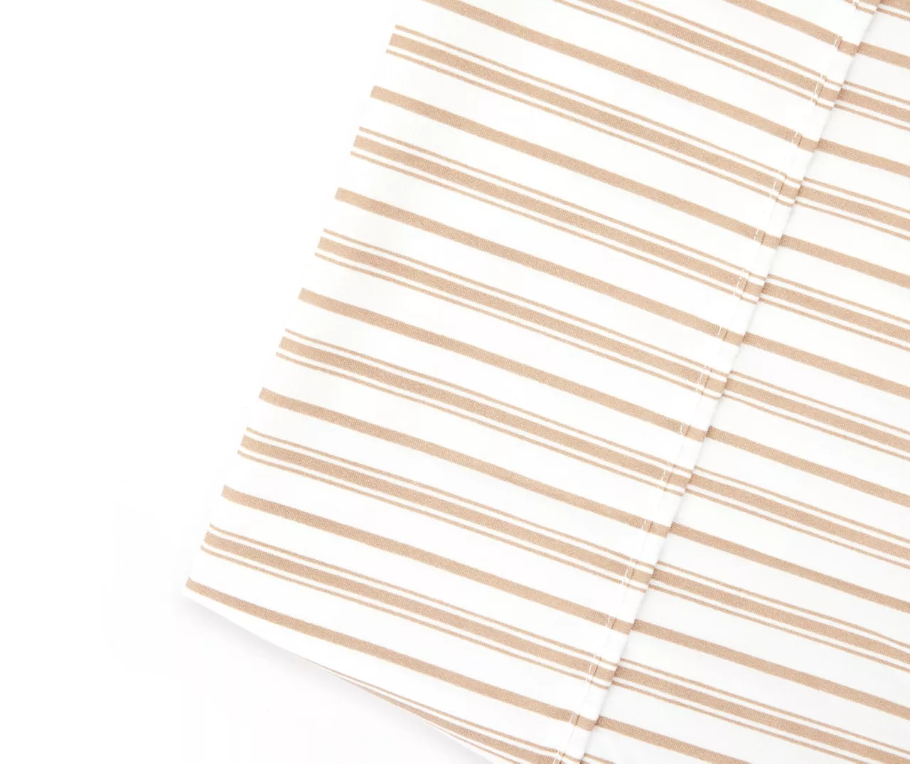 Tan & White Stripe Full 4-Piece Microfiber Sheet Set 2 Tan & White Stripe Full 4-Piece Microfiber Sheet Set - Image 2