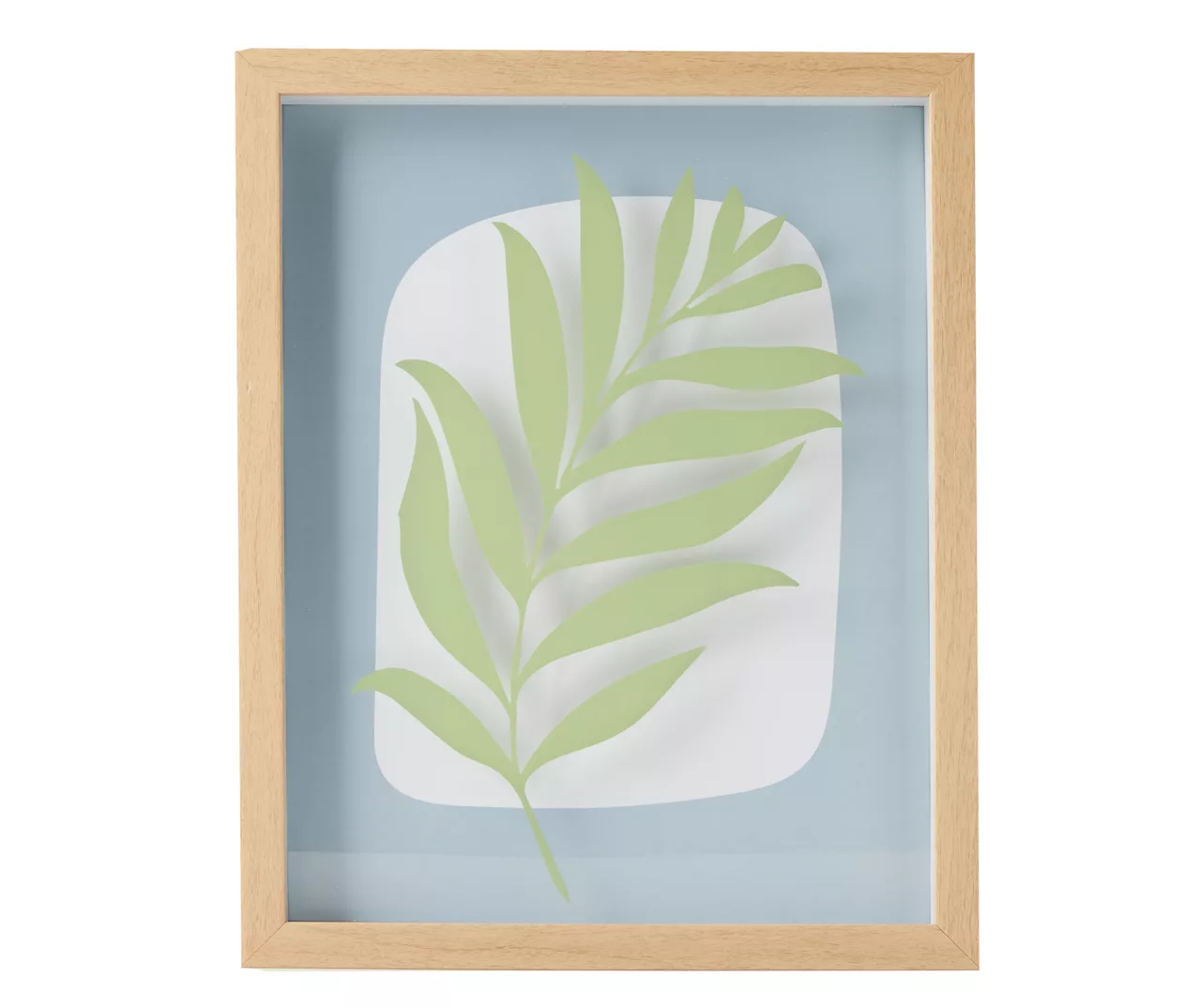 Zenspired Green & Blue Silkscreen Leaf Framed Wall Plaque 1 Zenspired Green & Blue Silkscreen Leaf Framed Wall Plaque
