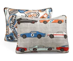 Lush Decor Beige Multi-Color Race Cars Quilt Set -Home Sale Store 810595974 6