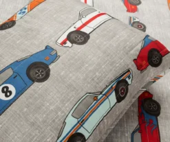 Lush Decor Beige Multi-Color Race Cars Quilt Set -Home Sale Store 810595975 4
