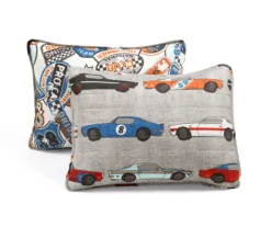Lush Decor Beige Multi-Color Race Cars Quilt Set -Home Sale Store 810595975 6