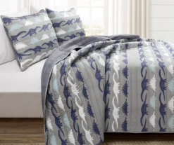 Lush Decor Navy & Gray Dinosaur Reversible Quilt Set 19 Lush Decor Navy & Gray Dinosaur Reversible Quilt Set -Home Sale Store 810596000 1