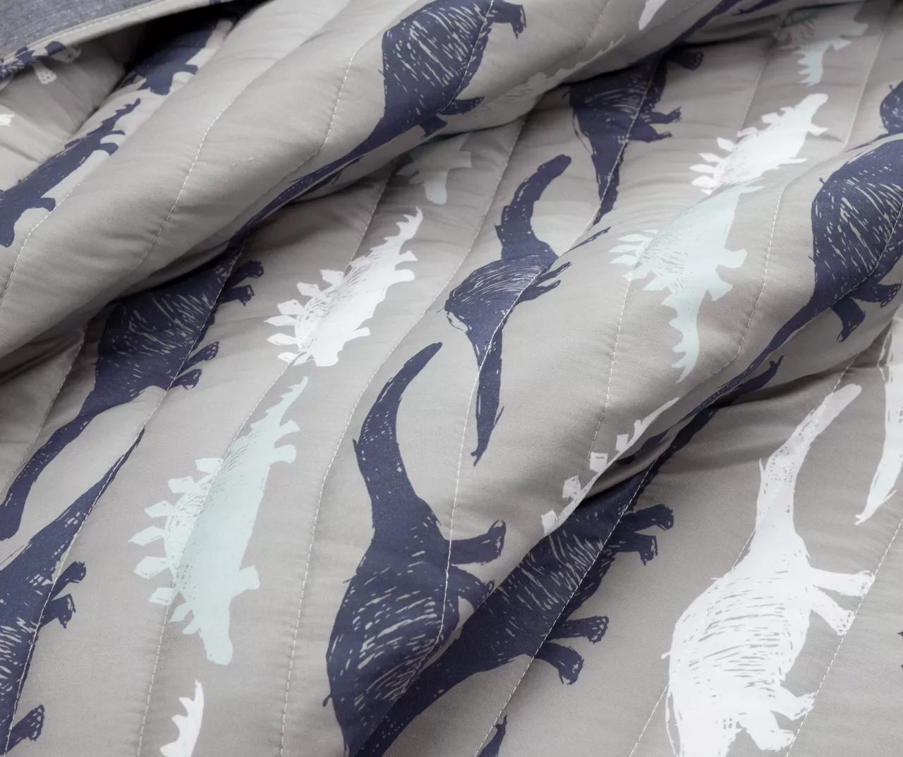 Lush Decor Navy & Gray Dinosaur Reversible Quilt Set 9 Lush Decor Navy & Gray Dinosaur Reversible Quilt Set - Image 9