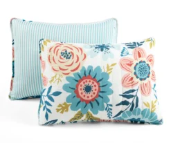 Lush Decor Ari Blue & Dusty Pink Flower Reversible Quilt Set -Home Sale Store 810596034 6