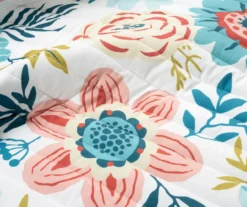 Lush Decor Ari Blue & Dusty Pink Flower Reversible Quilt Set -Home Sale Store 810596035 2