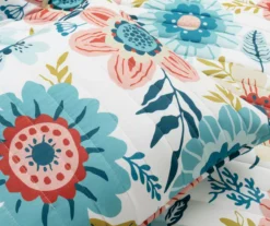 Lush Decor Ari Blue & Dusty Pink Flower Reversible Quilt Set -Home Sale Store 810596035 4