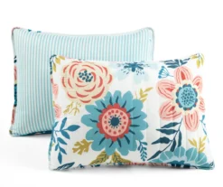 Lush Decor Ari Blue & Dusty Pink Flower Reversible Quilt Set -Home Sale Store 810596035 6
