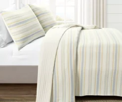 Lush Decor Solange Yellow & Gray Stripe Cotton Quilted Coverlet Set -Home Sale Store 810596088 1