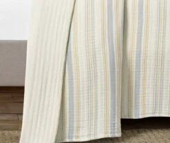 Lush Decor Solange Yellow & Gray Stripe Cotton Quilted Coverlet Set -Home Sale Store 810596088 3