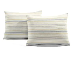 Lush Decor Solange Yellow & Gray Stripe Cotton Quilted Coverlet Set -Home Sale Store 810596089 6