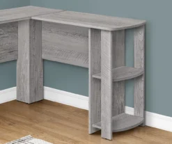 Industrial Gray L-Shaped Corner Desk With Open Storage 6 Industrial Gray L-Shaped Corner Desk With Open Storage -Home Sale Store 810597219 3