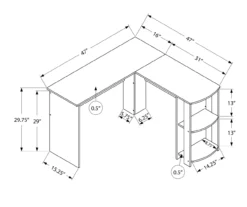 Industrial Gray L-Shaped Corner Desk With Open Storage 7 Industrial Gray L-Shaped Corner Desk With Open Storage -Home Sale Store 810597219 4