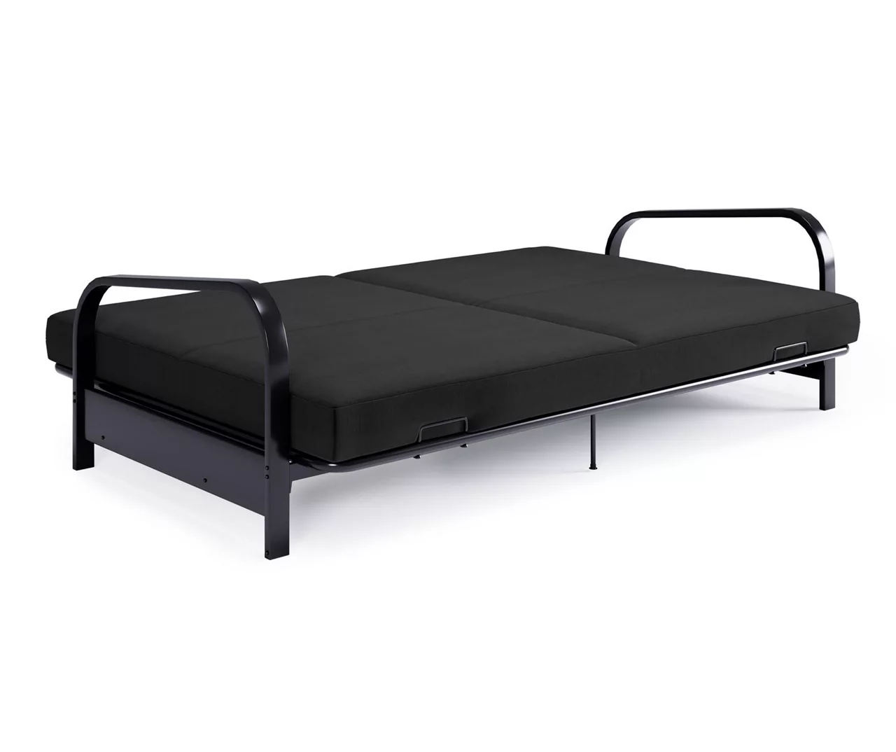 DHP Elbern Black Metal Futon With Black Microfiber Cover 2 DHP Elbern Black Metal Futon With Black Microfiber Cover - Image 2