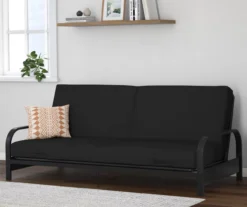 DHP Elbern Black Metal Futon With Black Microfiber Cover 13 DHP Elbern Black Metal Futon With Black Microfiber Cover -Home Sale Store 810598097 3