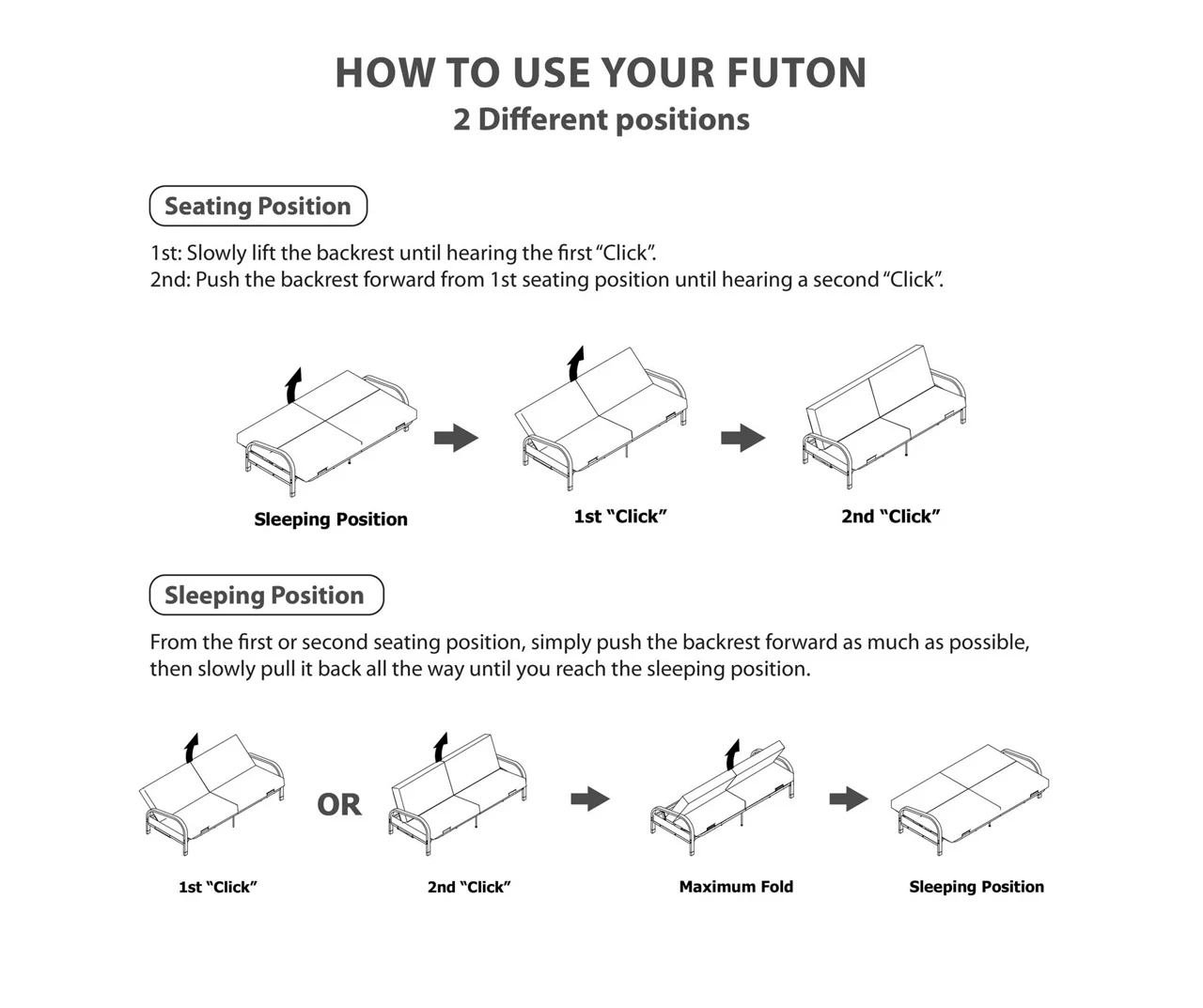 DHP Elbern Black Metal Futon With Black Microfiber Cover 8 DHP Elbern Black Metal Futon With Black Microfiber Cover - Image 8