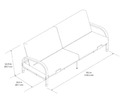 DHP Elbern Black Metal Futon With Black Microfiber Cover 19 DHP Elbern Black Metal Futon With Black Microfiber Cover -Home Sale Store 810598097 6