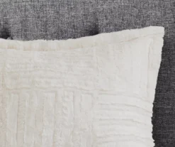 Polar Ivory Patchwork Stripe Faux Fur King/California King 3-Piece Comforter Set -Home Sale Store 810598147 810598148 810598149 4