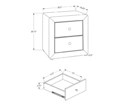 Monarch Faux Leather Nightstand -Home Sale Store 810598394 A7