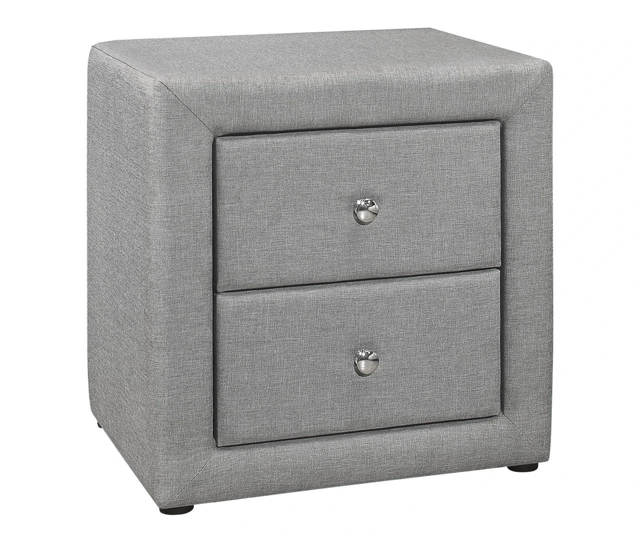 Monarch Linen Upholstered Nightstand 2 Monarch Linen Upholstered Nightstand - Image 2