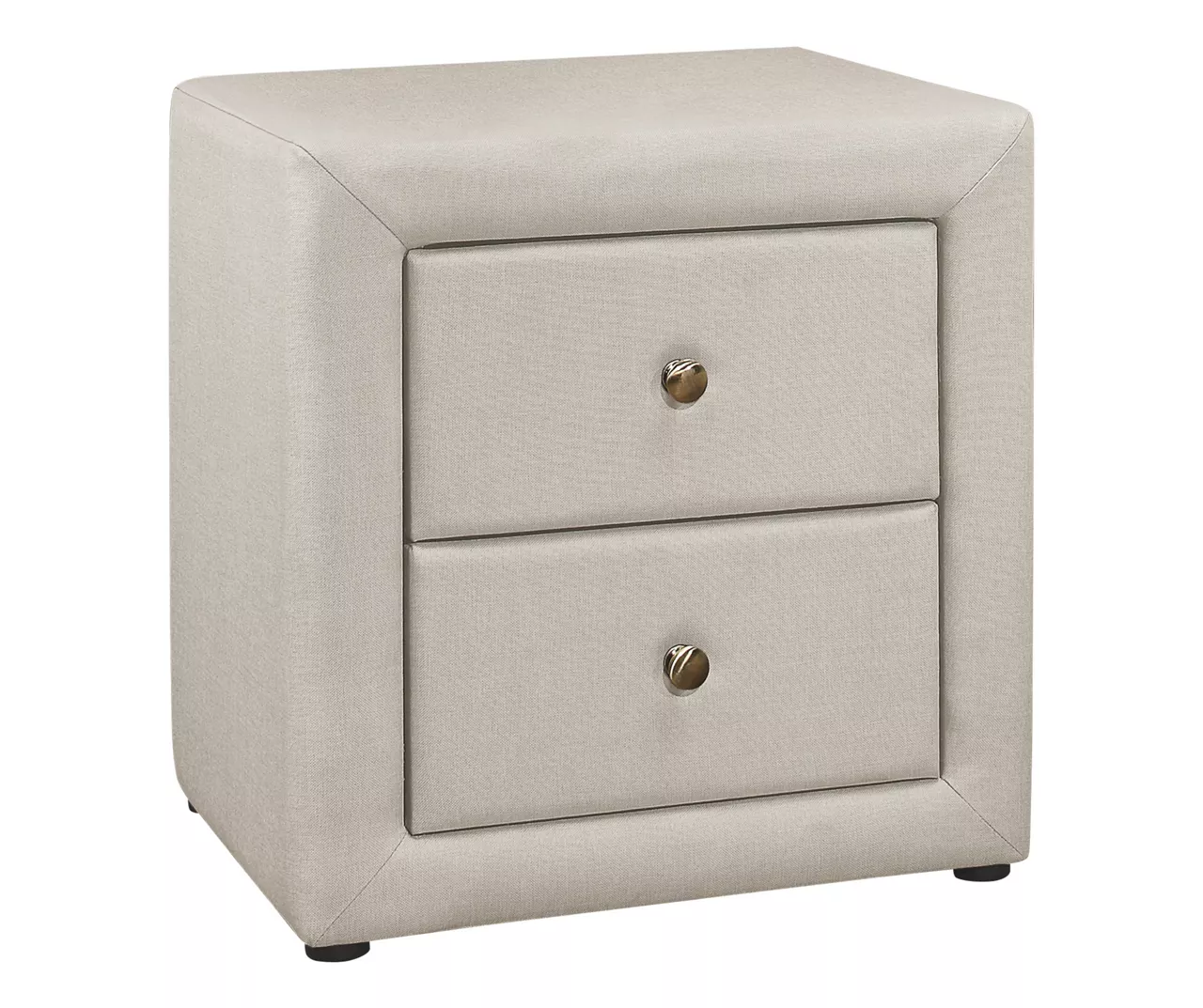 Monarch Linen Upholstered Nightstand 1 Monarch Linen Upholstered Nightstand