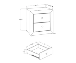 Monarch Linen Upholstered Nightstand 12 Monarch Linen Upholstered Nightstand -Home Sale Store 810598501 A7