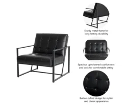 Glitzhome Modern Industrial Faux Leather Accent Chairs, 2-Pack -Home Sale Store 810598914 A0 7