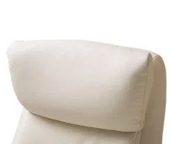 Cream Mid-Century Modern Faux Leather Executive Office Chair -Home Sale Store 810598938 A0 6