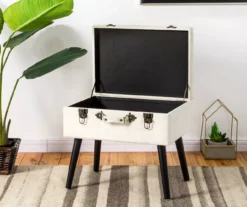 Seashell White Velvet Suitcase Storage Stool -Home Sale Store 810598945 A0 3