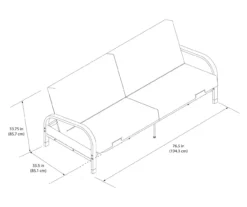 DHP Elbern Black Metal Futon With Cover -Home Sale Store 810599700 810600181 810600182 A8 1