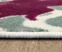 Majestic Unicorn Green & Purple Wavy Stripe Area Rug, (5' X 8') -Home Sale Store 810599747 A8 4