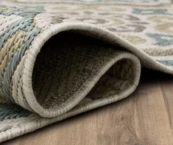 Waterside Light Gray & Turquoise Geometric Outdoor Area Rug, (8' X 10') -Home Sale Store 810600325 A8 5