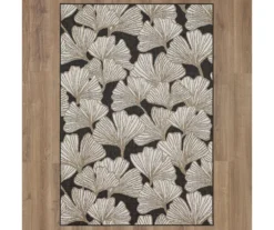 Treasured Garden Dark Gray & White Botanical Outdoor Area Rug, (4' X 5.5') 10 Treasured Garden Dark Gray & White Botanical Outdoor Area Rug, (4' X 5.5') -Home Sale Store 810600351 A0 2