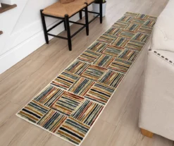 Hermes Beige & Multi-Color Weave Print Area Rug, (2' X 8') -Home Sale Store 810600396 A0 3