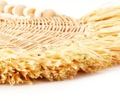 Wild Sedona Raffia & Beads Hanging Wall Fan -Home Sale Store 810601626 A8 4