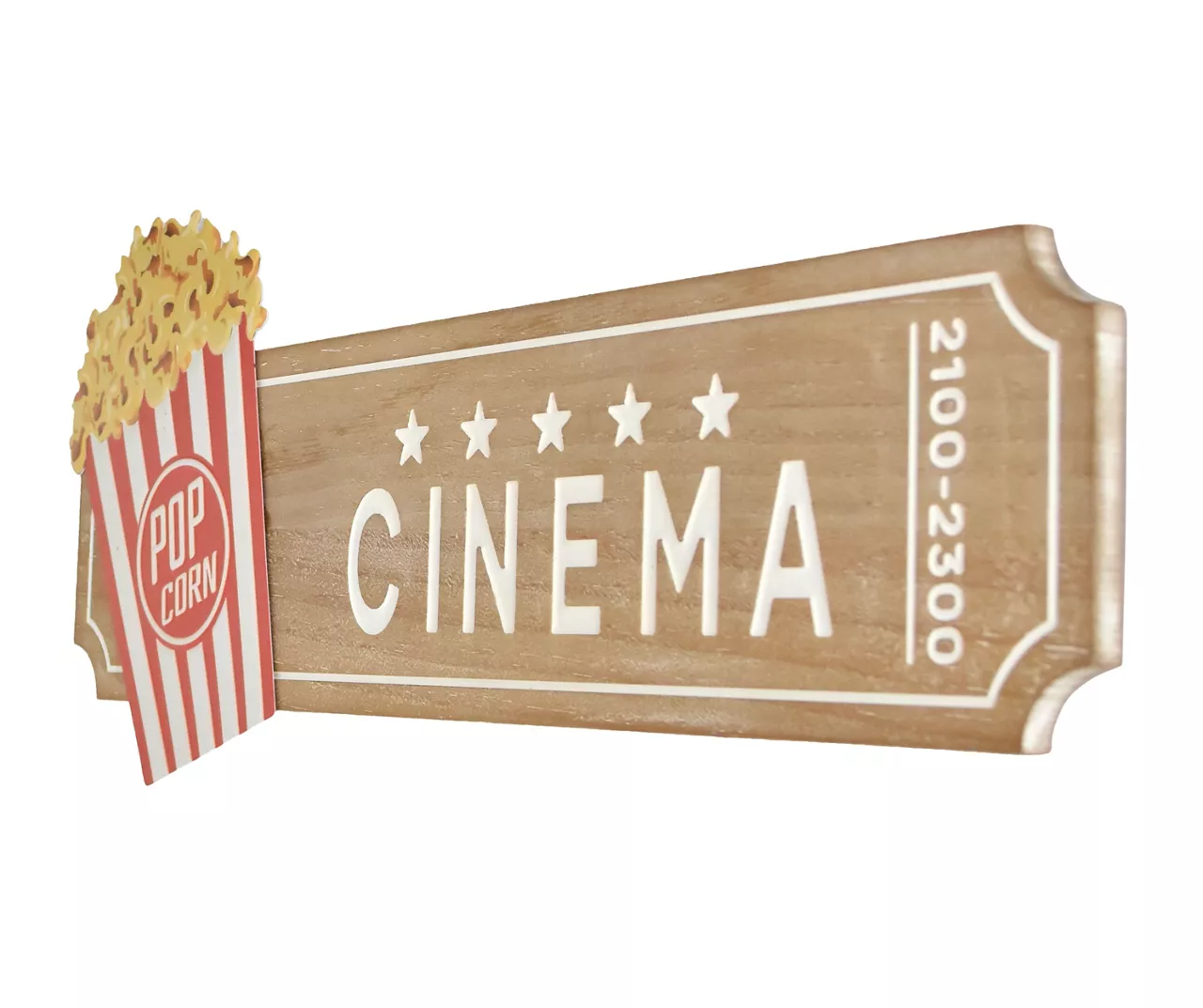 "Cinema" Brown & Red Popcorn Wall Plaque 2 "Cinema" Brown & Red Popcorn Wall Plaque - Image 2