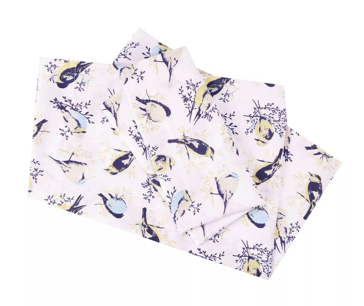White, Blue & Yellow Birds Queen 4-Piece Microfiber Sheet Set 1 White, Blue & Yellow Birds Queen 4-Piece Microfiber Sheet Set