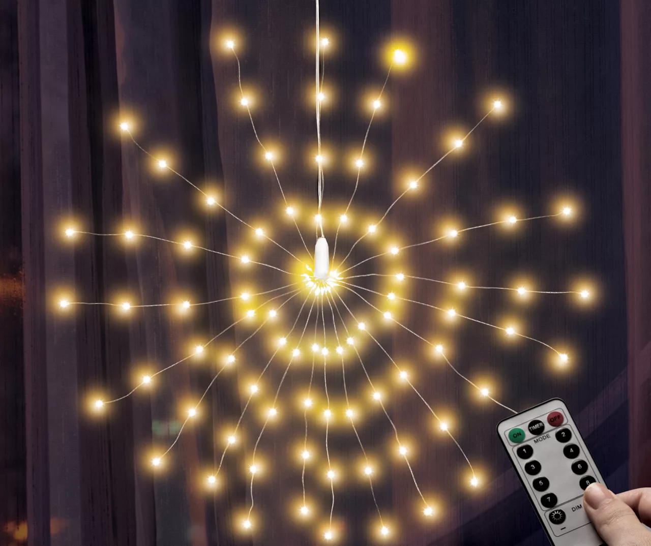 Warm White 100-LED 16" Indoor/Outdoor Fireworks Light 2 Warm White 100-LED 16" Indoor/Outdoor Fireworks Light - Image 2