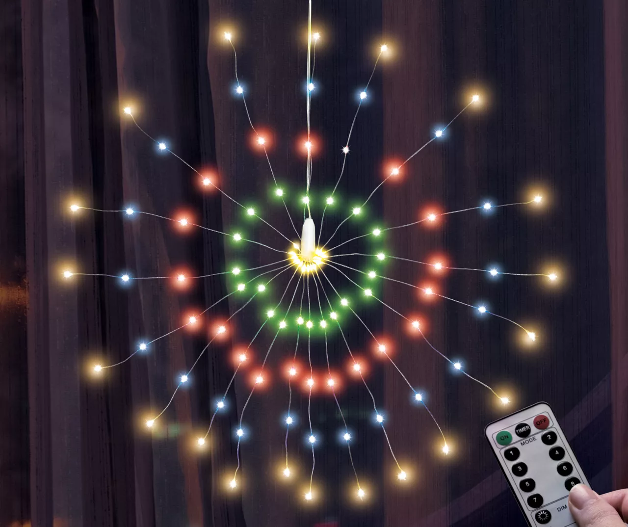 Multi-Color 100-LED 16" Indoor/Outdoor Fireworks Light 2 Multi-Color 100-LED 16" Indoor/Outdoor Fireworks Light - Image 2
