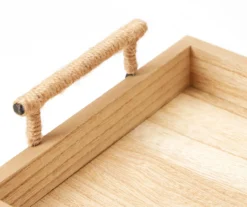 Light Brown Wood Tray With Metal Handles 5 Light Brown Wood Tray With Metal Handles -Home Sale Store 810603807 A8 2