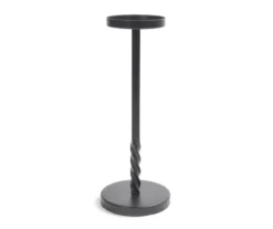 Black Twisted Metal Pillar Candle Holder, (12")