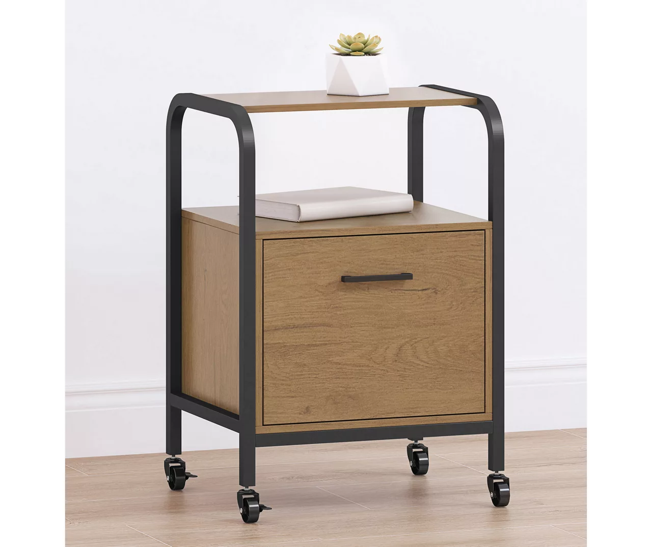Wood & Metal File Rolling Storage Cart 2 Wood & Metal File Rolling Storage Cart - Image 2