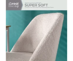 Cream Faux Wool Boucle Rolling Swivel Office Chair 17 Cream Faux Wool Boucle Rolling Swivel Office Chair -Home Sale Store 810606674 A0 3