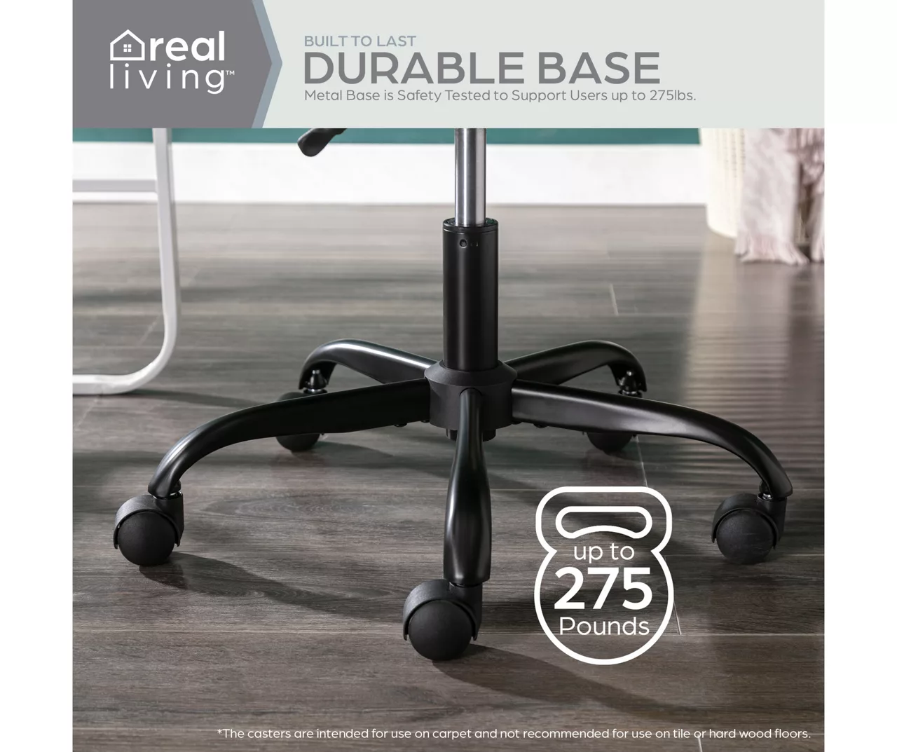 Cream Faux Wool Boucle Rolling Swivel Office Chair 10 Cream Faux Wool Boucle Rolling Swivel Office Chair - Image 10