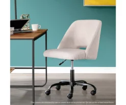 Cream Faux Wool Boucle Rolling Swivel Office Chair 15 Cream Faux Wool Boucle Rolling Swivel Office Chair -Home Sale Store 810606674 A0 8